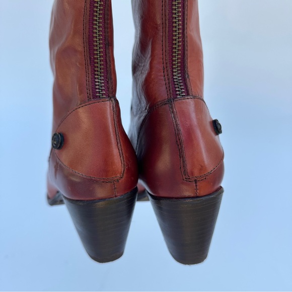 Frye Melissa button back Zip Tall Leather Boots 7.5M - Picture 7 of 12